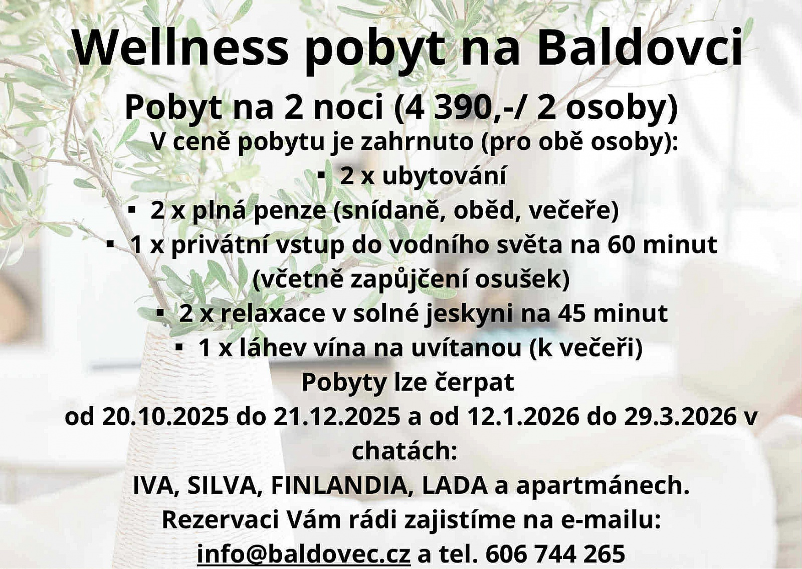 Wellness pobyt 2025 - 2026